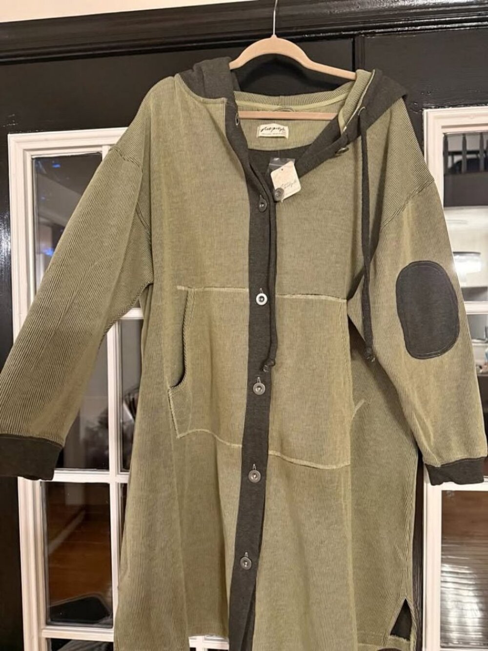 NWT Free People Sweatshirt Elbow Patch Cardigan - Manufacturer Flaw